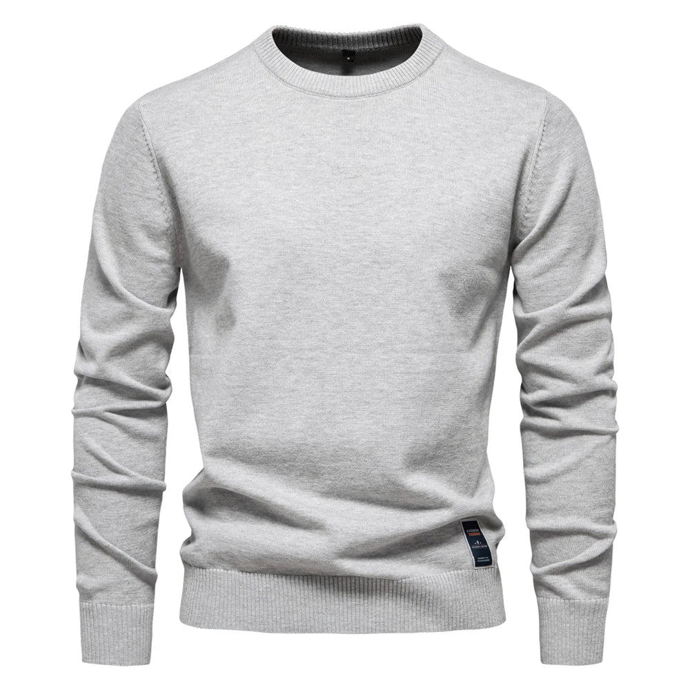 Herren Rundhals Pullover Langarm Basic Strickpullover