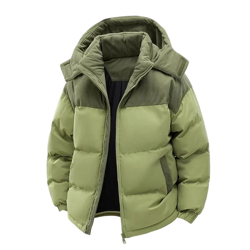 Men's & Women's Winter Quilted Jacket with Hood, Windproof, Loose Fit, Ideal for Leisure