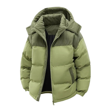 Men's & Women's Winter Quilted Jacket with Hood, Windproof, Loose Fit, Ideal for Leisure