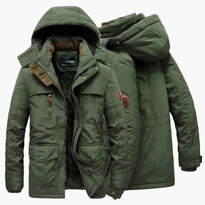 Herren Winter Outdoor Parka Jacke mit Kapuze – Robuster Freizeitstil für kalte Tage