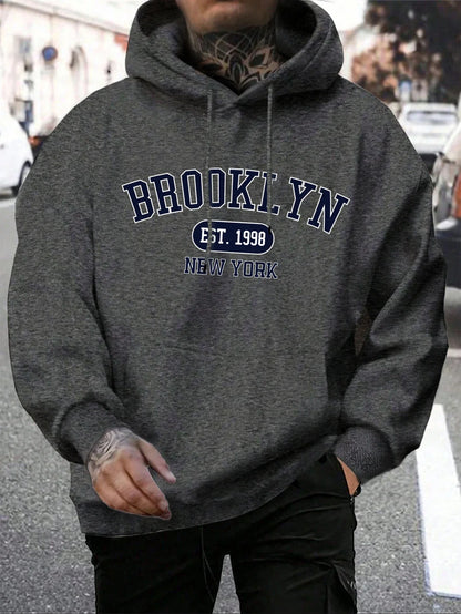Unisex Kapuzenpullover mit Kordelzug und Schriftzug Aufdruck