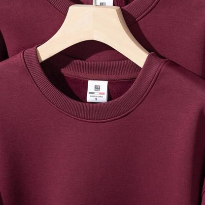 Unisex Langarm Sweatshirt gefüttert Rundhals einfarbig