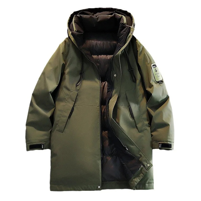 Unisex winter parka with hood - Warm-lined coat with zipper and pockets