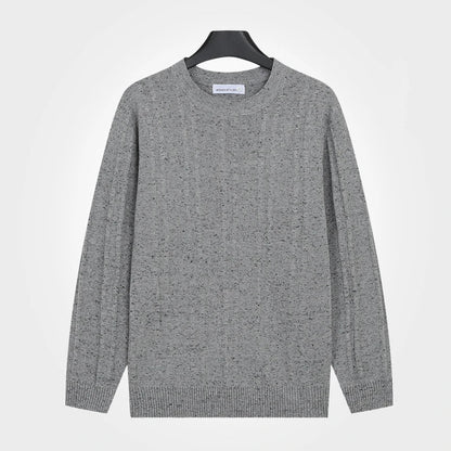 Men's crew-neck sweater with a marled effect, long sleeves