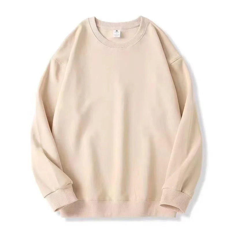 Unisex Long-Sleeve Crew-Neck Basic Pullover Sweatshirt