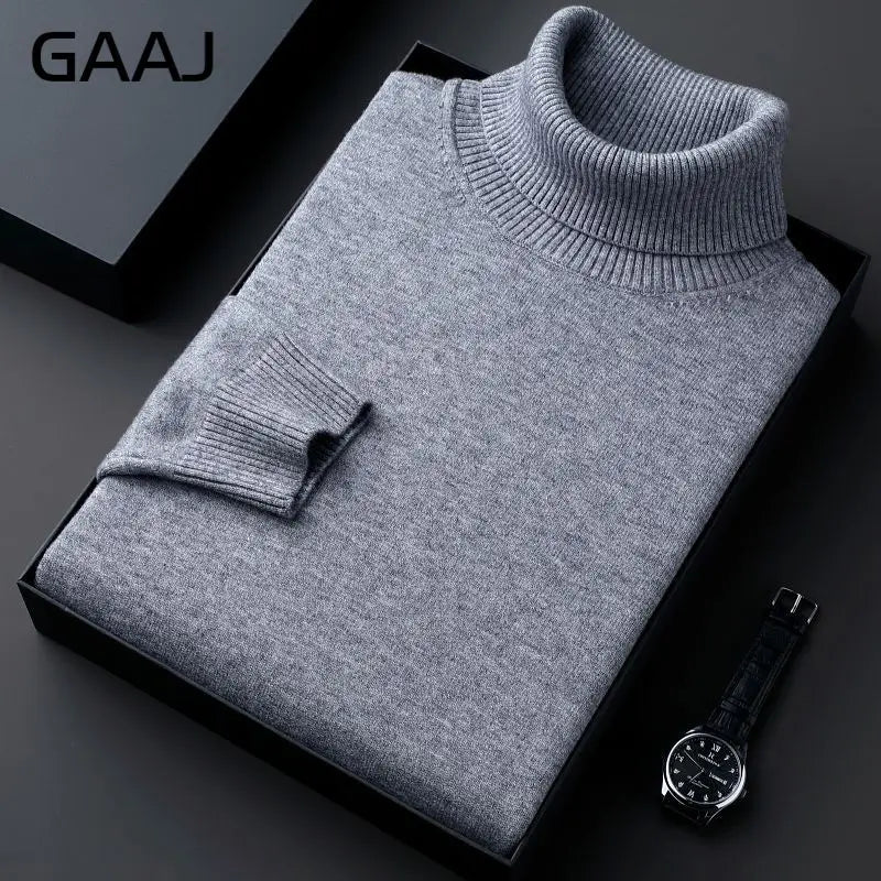 Men's turtleneck sweater long sleeve fine-knit sweater