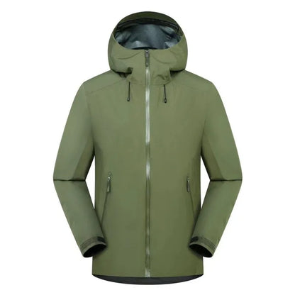 Unisex Outdoorjacke mit Kapuze, Reißverschlusstaschen, wind- und wasserabweisend