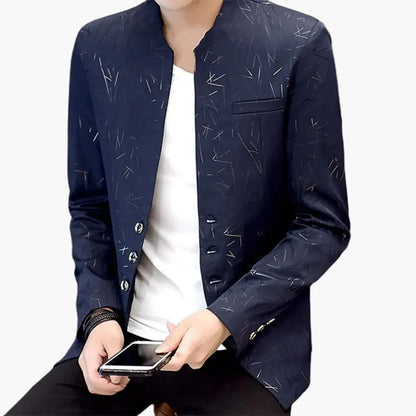 Men's Modern Slim Fit Blazer with Pattern for Business and Leisure