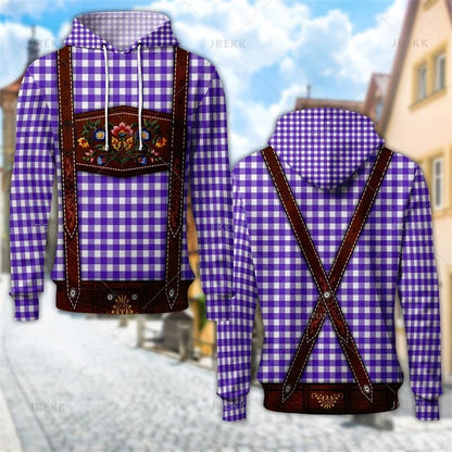 Hoodie with traditional leather pants design and hood
