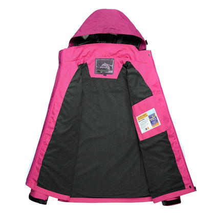 Outdoor Funktionsjacke für Damen Wasserdicht Winddicht Atmungsaktiv mit Kapuze