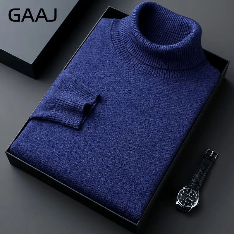 Men's turtleneck sweater long sleeve fine-knit sweater