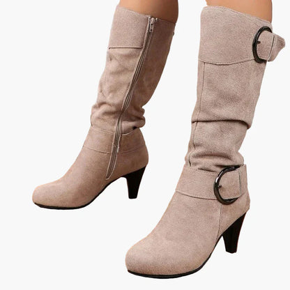 Women's ankle boots with heel and buckle – fashionable autumn-winter boots for everyday and going out
