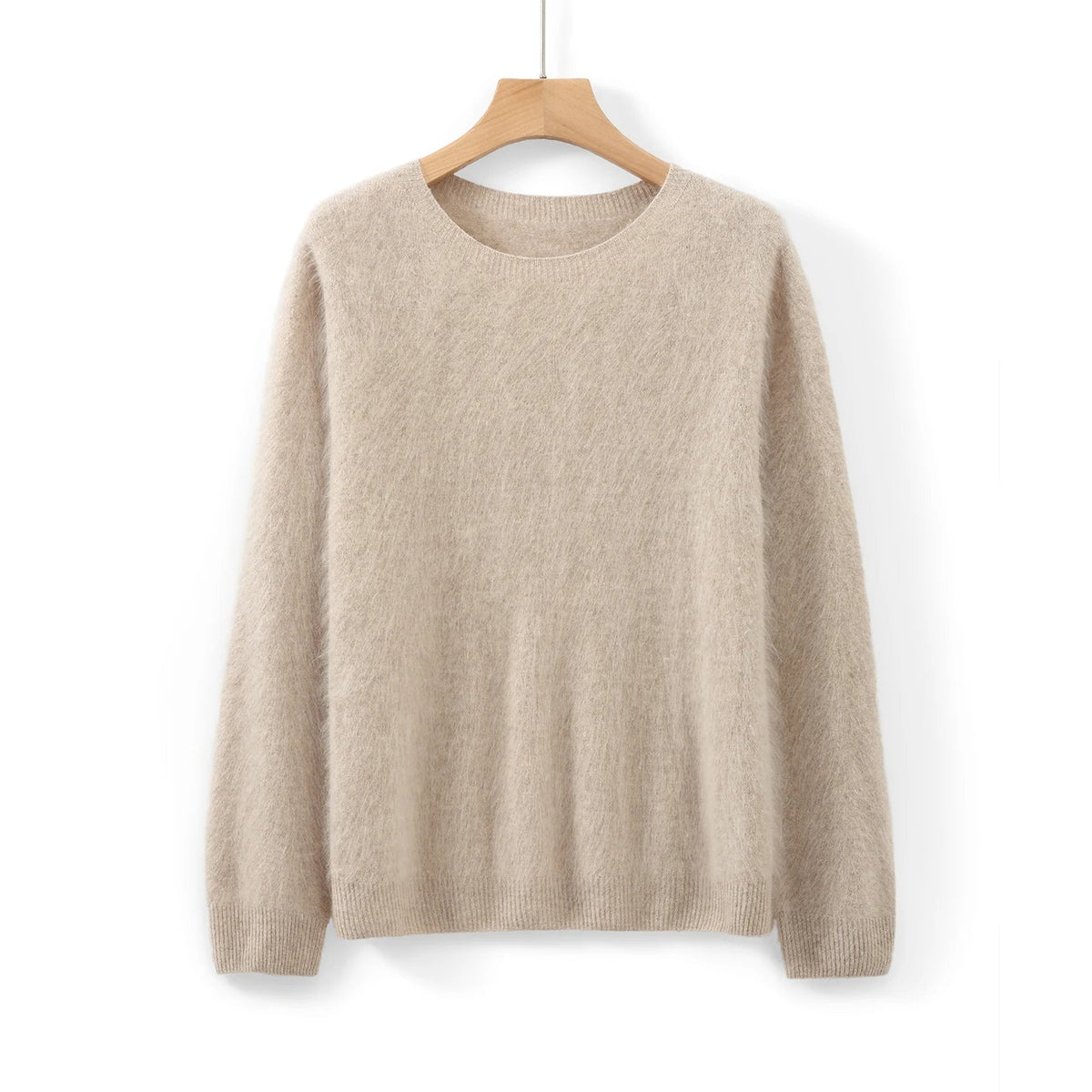 Soft women's crew-neck long-sleeve knit sweater