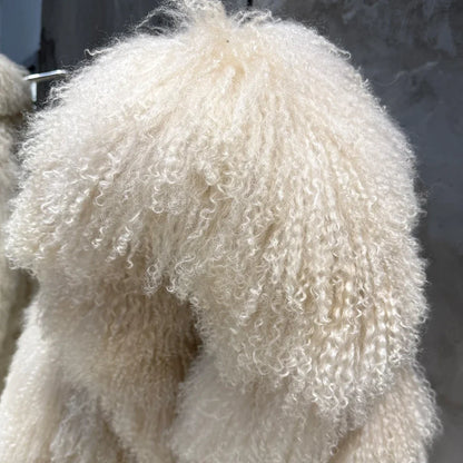 Women's Coat with Long Faux Fur Collar Long Sleeve Fluffy Teddy Coat