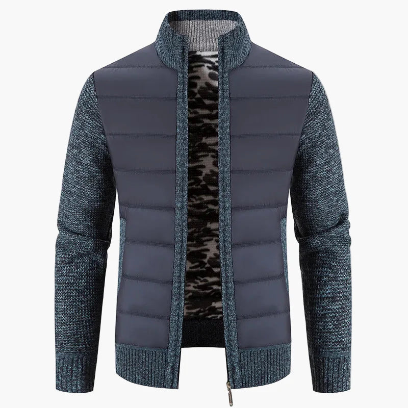 Men's quilted jacket with knitted sleeves – fashionable transitional jacket for everyday and leisure use