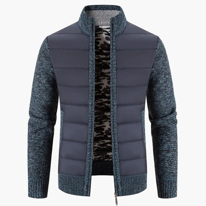 Men's quilted jacket with knitted sleeves – fashionable transitional jacket for everyday and leisure use