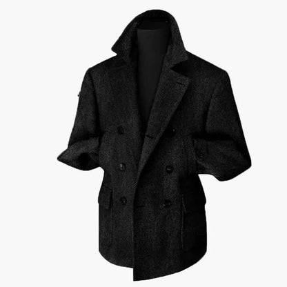 Men's Double-Breasted Vintage Business Blazer – Classic Houndstooth Look for Office & Festive Occasions