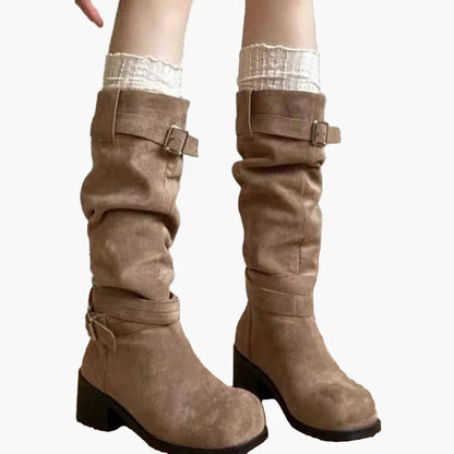 Women's boots in vintage look with block heel – fashionable casual boots for autumn and winter