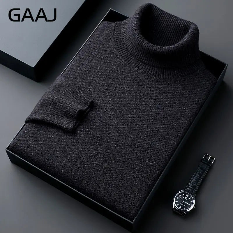 Men's turtleneck sweater long sleeve fine-knit sweater