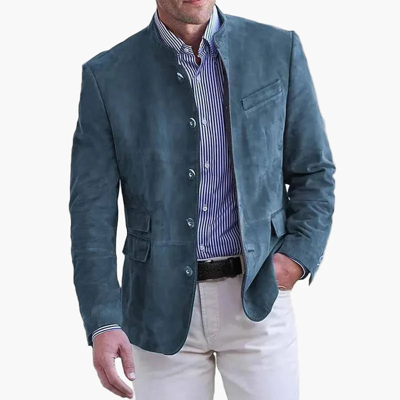 Men's Stand Collar Blazer Modern Business Casual Elegant