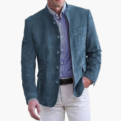 Men's Stand Collar Blazer Modern Business Casual Elegant