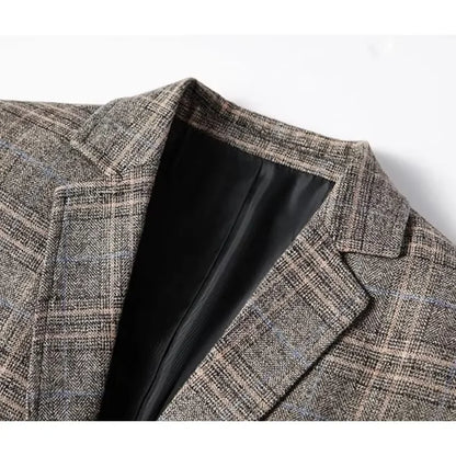 Herren Business Casual Sakko Modern Kariert – Eleganter Alltags- und Büro-Look