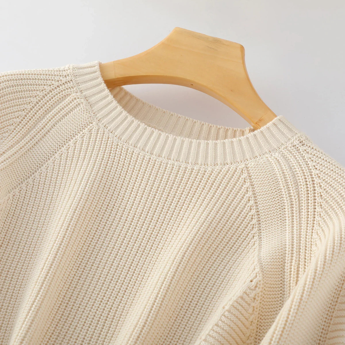 Unisex Long-Sleeve Ribbed-Knit Crew-Neck Casual Top