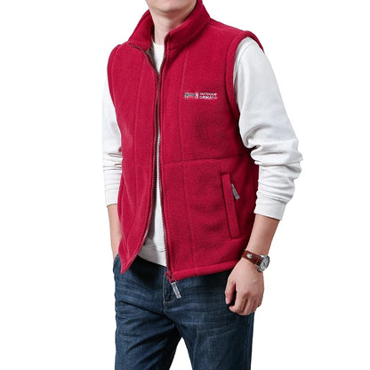 Fleece Weste Unisex Stehkragen Reißverschluss Reißverschlusstaschen