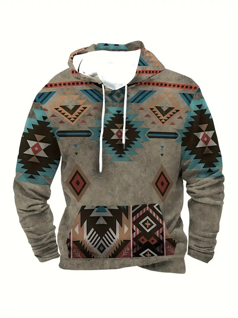Unisex Kapuzenpullover mit Tiermotiv & Muster Kängurutasche