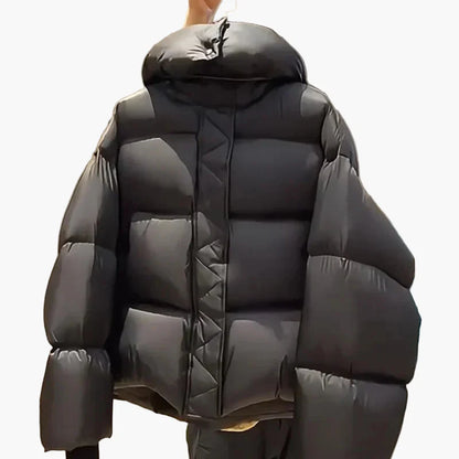 Men's Oversized Puffer Jacket – Urban Winter Streetwear Quilted Jacket with Hood