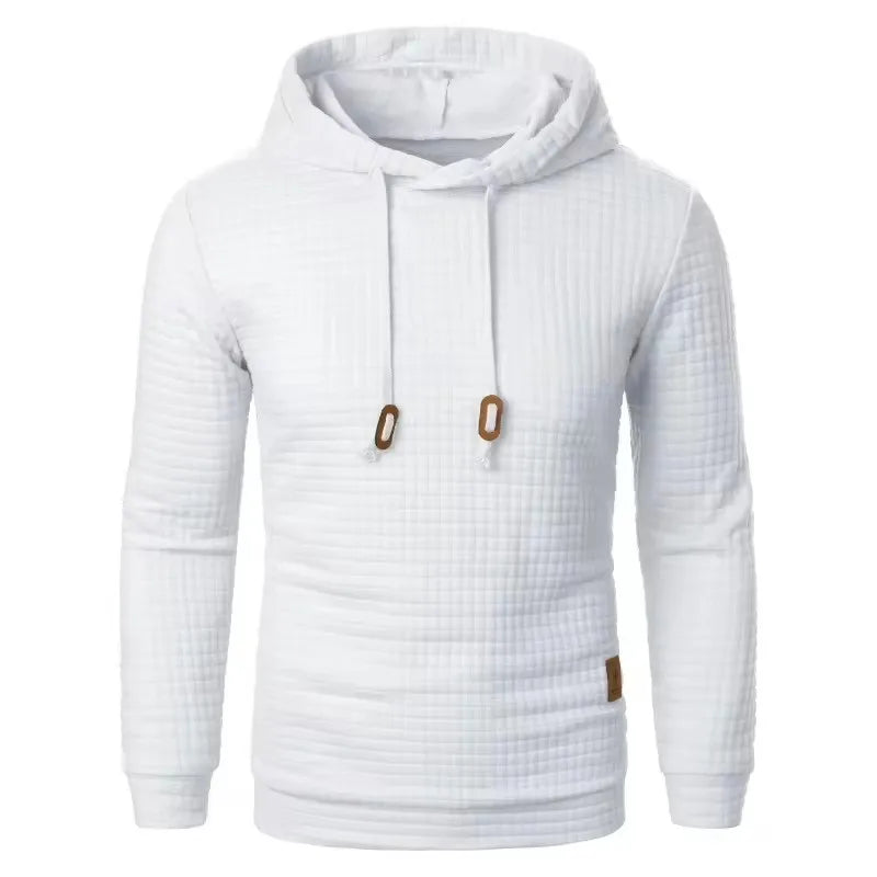 Men's hoodie with brick pattern, textured hoodie