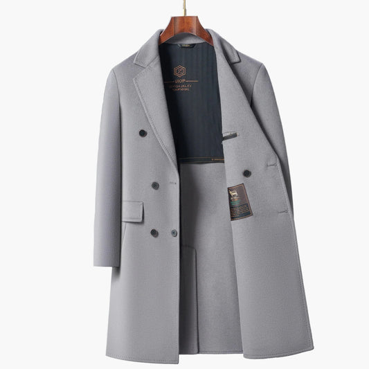 Men's Double-Breasted City Coat – Elegant Business and Casual Style
