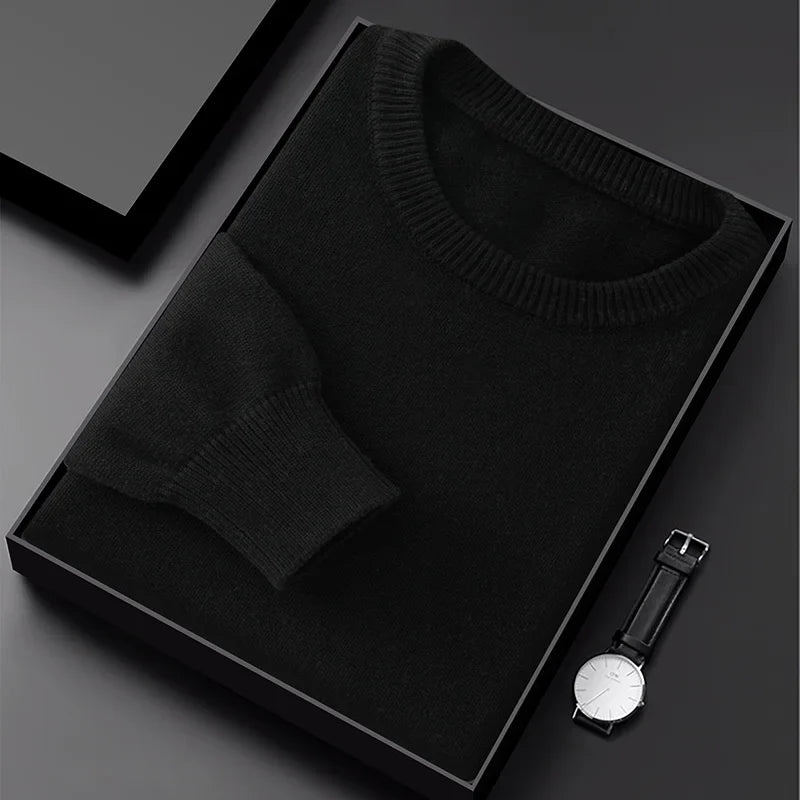 Men's crew-neck pullover knit pullover in various colors