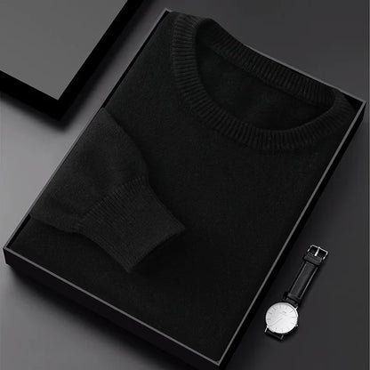 Men's crew-neck pullover knit pullover in various colors