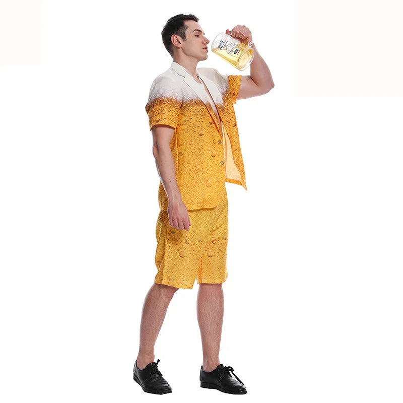 Beer costume suit with foam pattern, men’s carnival party outfit