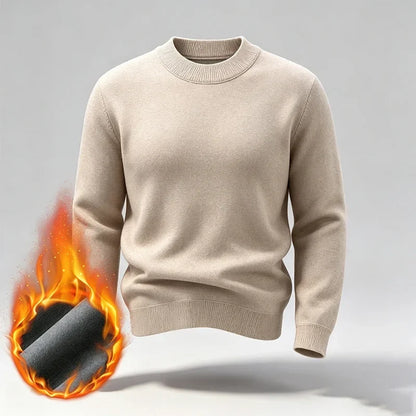 Men's warm turtleneck knit sweater for winter, long sleeves