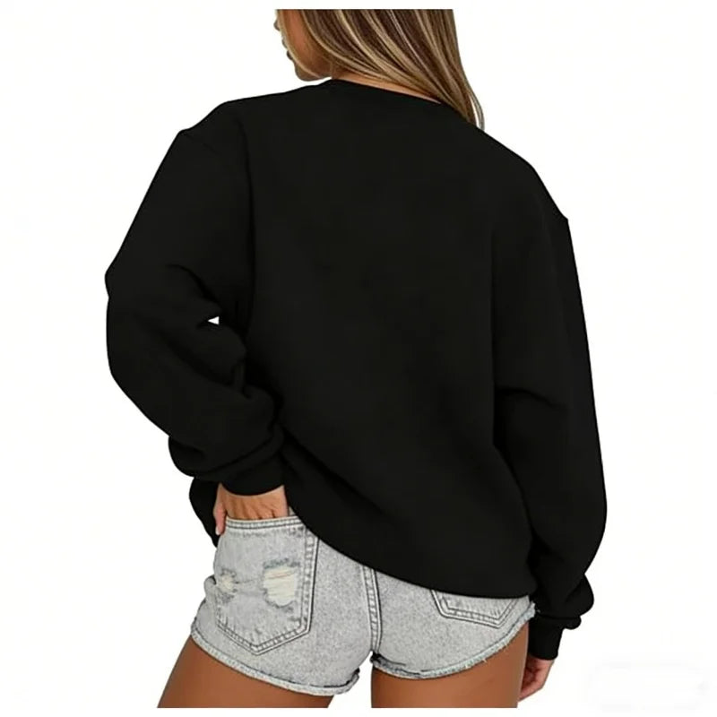 Women's Oversized Crew-Neck Long-Sleeve Sweatshirt