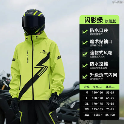 Regenanzug Herren Wasserdicht Neon Grün Schwarz Motorrad Regenbekleidung Set