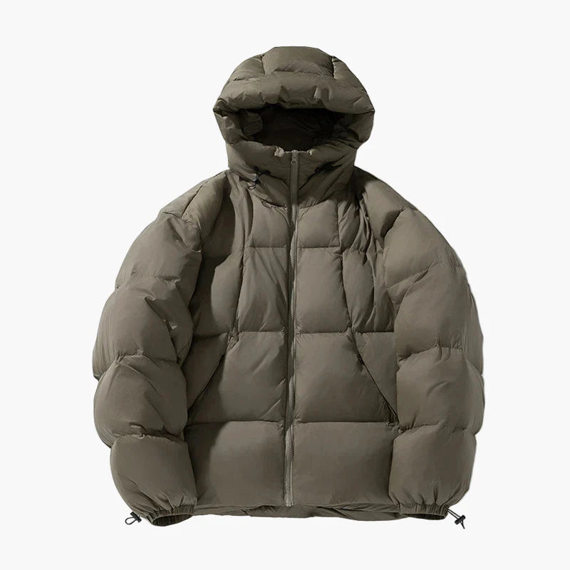 Herren Oversized Winter Steppjacke mit Kapuze – Lässiger Streetwear Look für kalte Tage