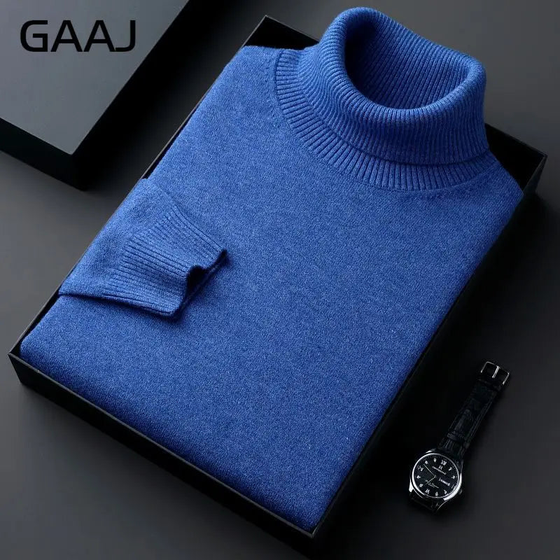 Men's turtleneck sweater long sleeve fine-knit sweater