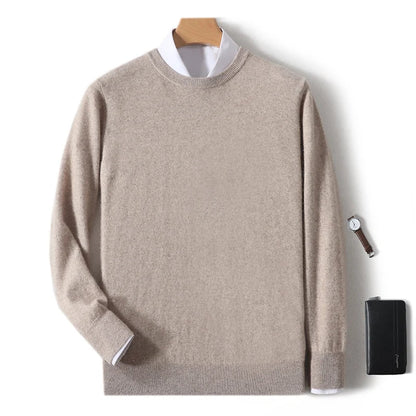 Men's Crew-Neck Sweater, Long-Sleeve, Made of Soft Material