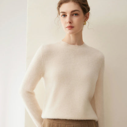Damen Pullover Rundhalsausschnitt Langarm Weiches Material