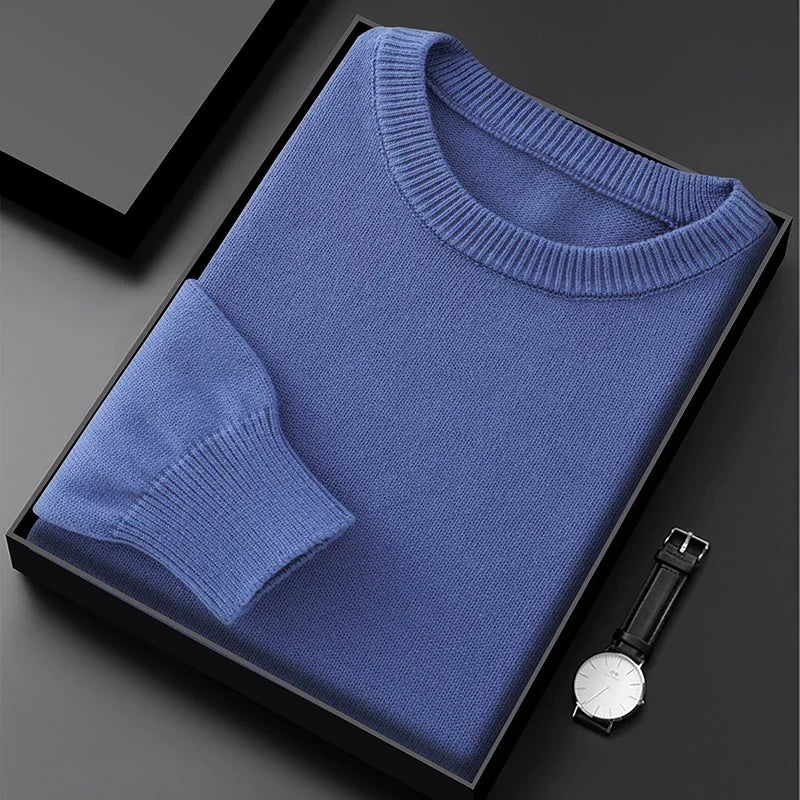 Men's crew-neck pullover knit pullover in various colors