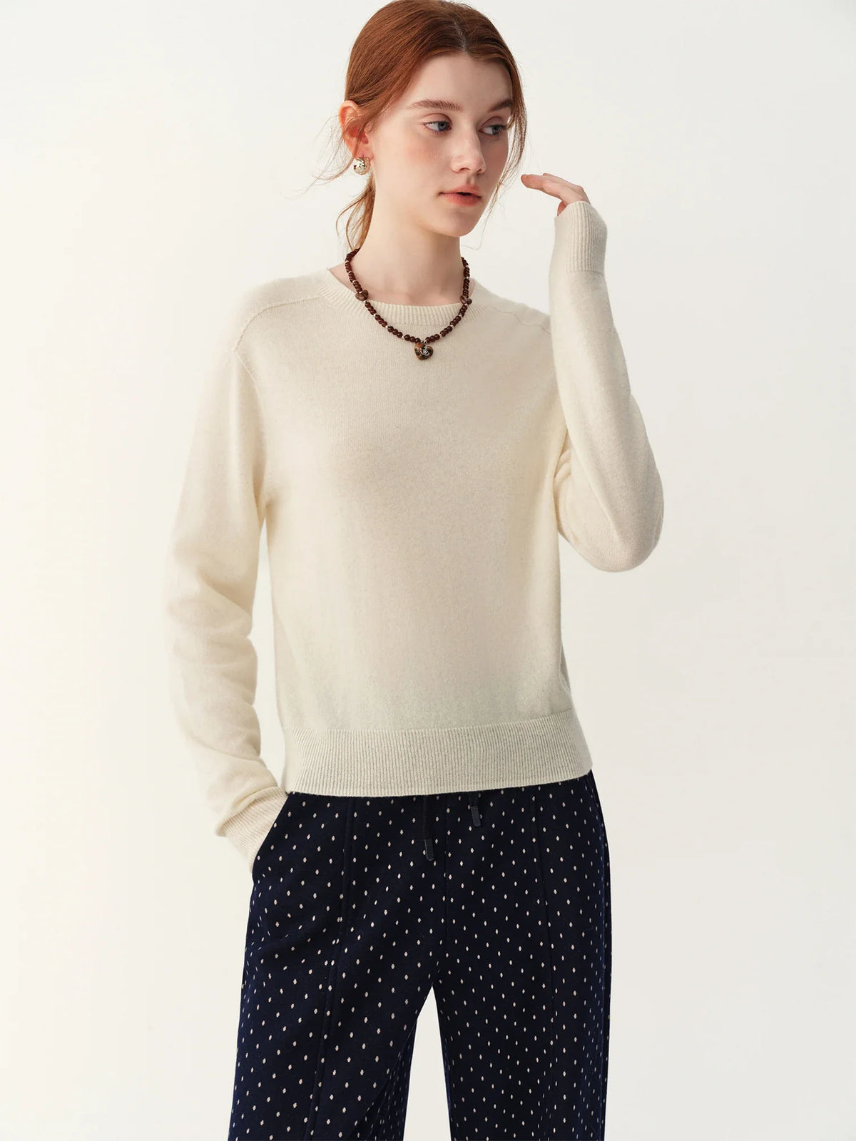Women's Long-Sleeve Crewneck Sweater in Soft Material