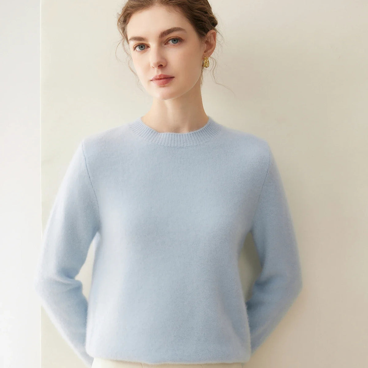 Damen Pullover Rundhalsausschnitt Langarm Weiches Material