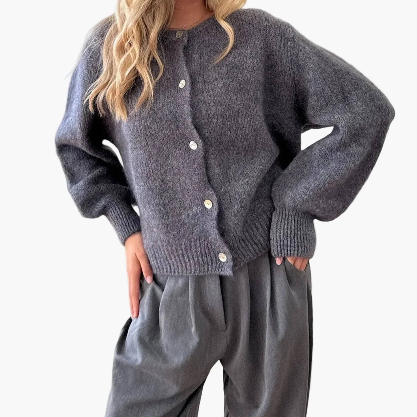 Women's knitted jacket in classic style – Comfortable casual cardigan for everyday use