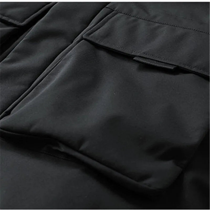 Men's winter jacket with hood and faux-fur trim – Warm parka