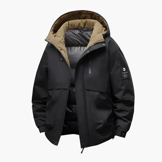 Men's winter jacket outdoor waterproof windproof hooded jacket casual
