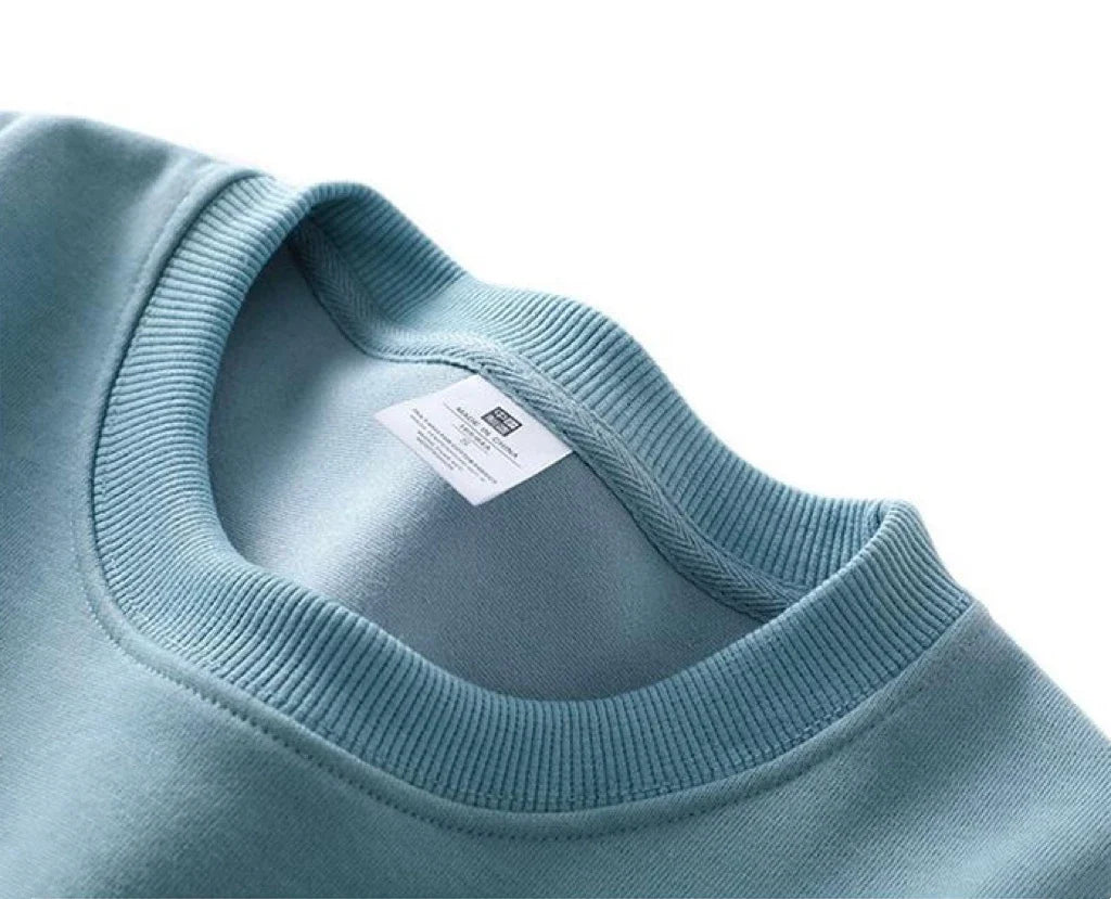 Unisex long-sleeve crew-neck basic sweater in various colors