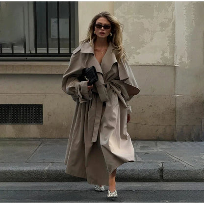 Damen Trenchcoat Kurz oder Lang mit Bindegürtel, Zweireiher Kragen, diverse Farben